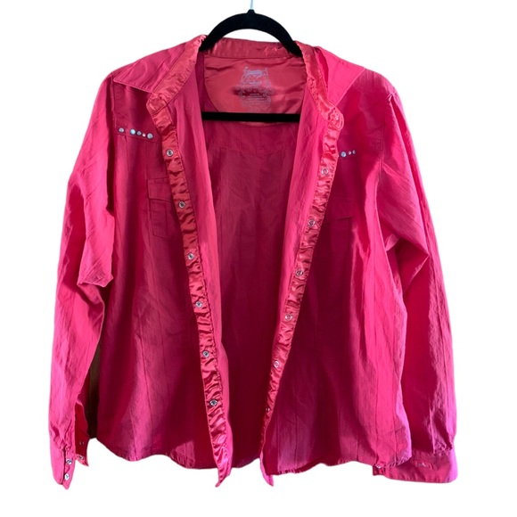 Twenty X forever 21 red Longsleeve cowgirl button down collared shirt XL - Picture 3 of 6